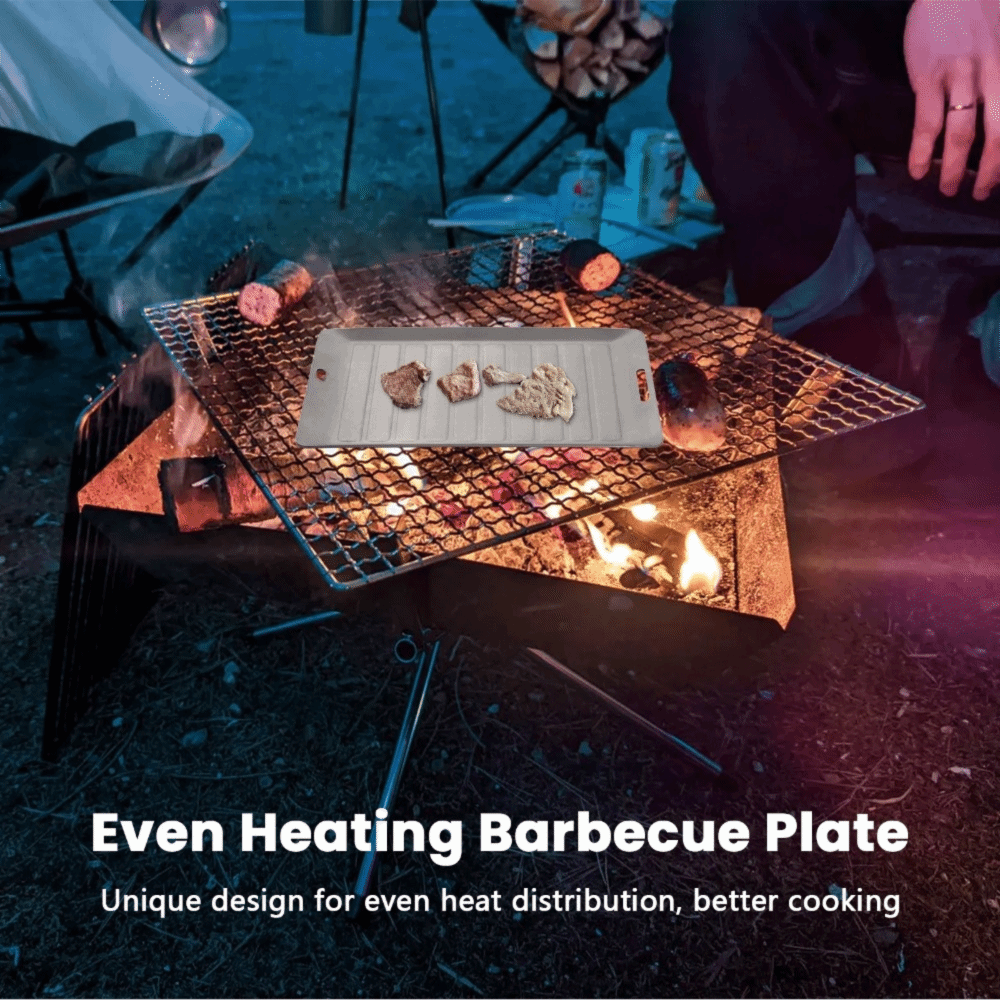Camping Cooking Pan - 耐久性のあるチタン製キャンプグリルパン軽量ノンスティック表面BBQグリルパンポータブルアウトドアパン調理器具アウトドアクッキング