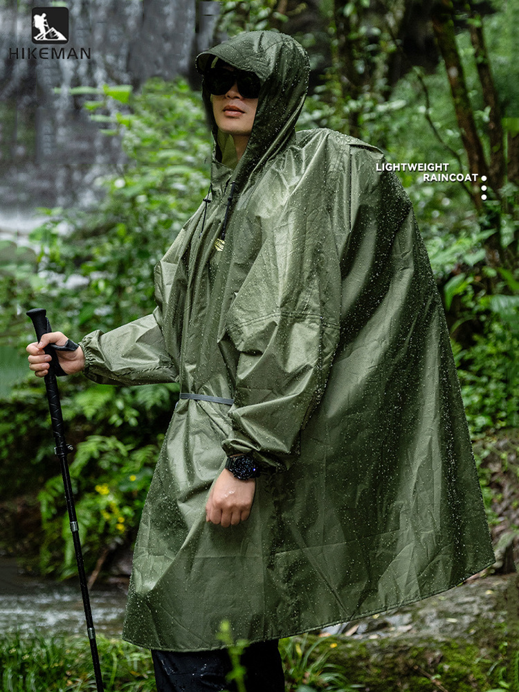 Camping Cooking Cover - 超軽量ジッパーレインコート 210T ポリエステル 防水レインカバー アウトドア ハイキング