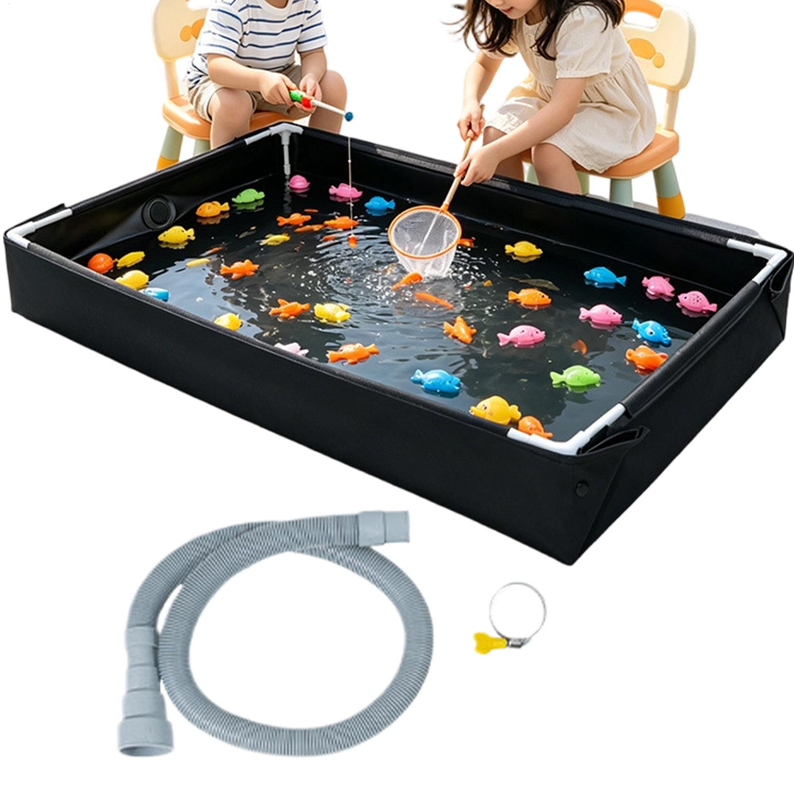 Camping Cooking Table Foldable - 折りたたみ式砂場水遊びテーブルプール、取り外し可能な排水管付き、ビーチ、裏庭、旅行、キャンプに最適なポータブルキッズ砂場おもちゃ