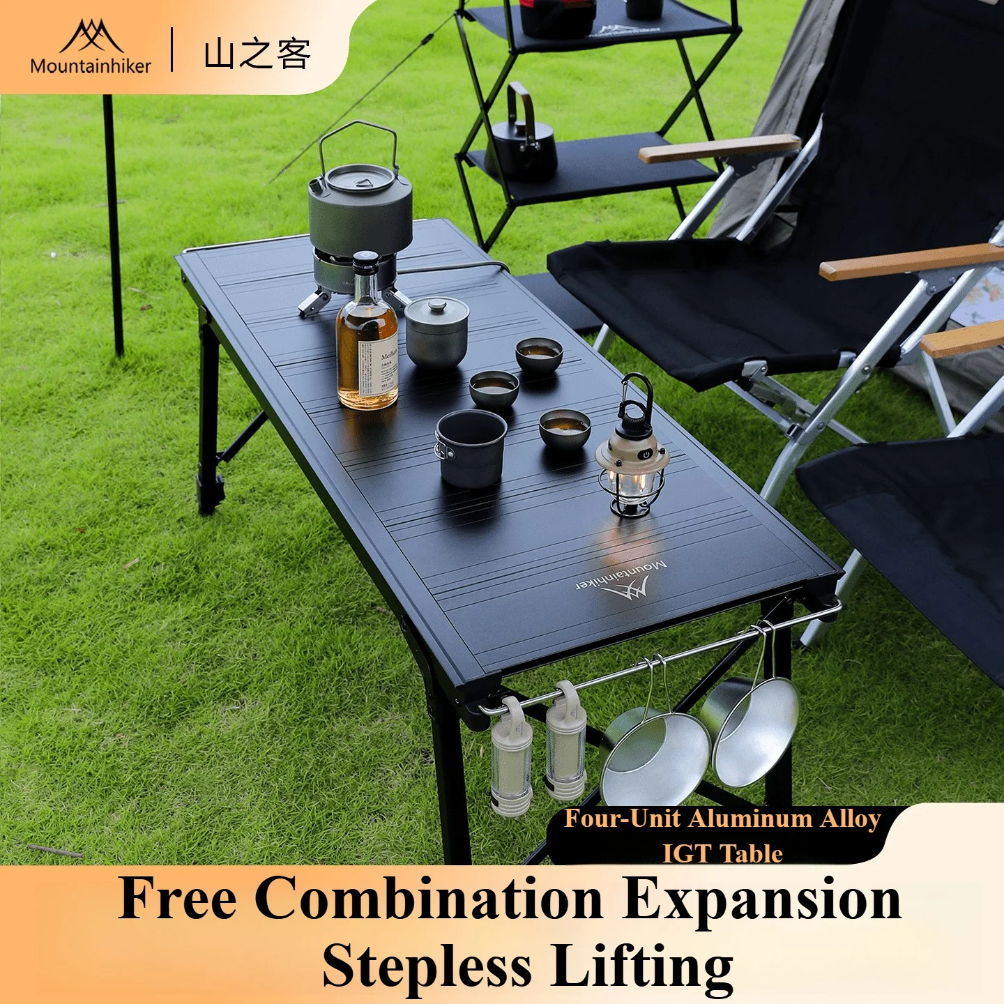 Camping Cooking Table Foldable - Mountainhiker キャンプ折りたたみリフト取り外し可能なマルチユニット IGT テーブルガスストーブポータブルキャンプバーベキューグリルテーブル屋外ピクニックテーブル