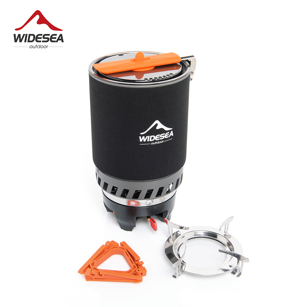 Camping Cooking Device - 広範囲の海でのキャンプ用調理システム、熱交換器付き屋外ガスバーナーストーブ、観光用鍋セット、カップ、食器、調理器具、観光、ハイキング