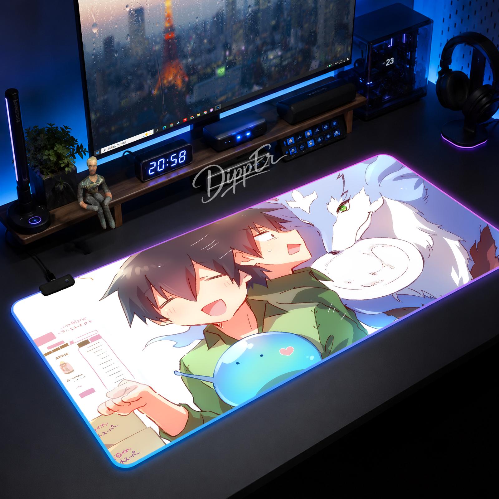 Campfire Cooking In Another World With My Absurd Skill - 異世界での焚き火料理と私のありえないスキル - CサイズLED発光XXLゲーミング滑り止めゴムマット（バックライト付き）