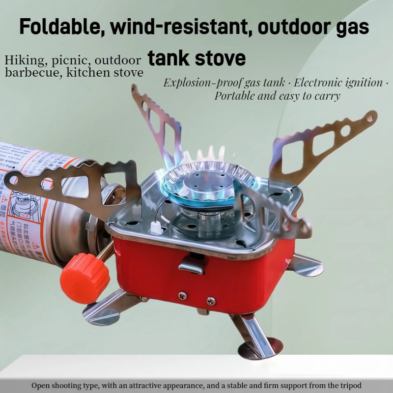 Camping Cooking Ovens - 屋外ミニスクエアストーブキャンプ調理器具ポータブル折りたたみガスストーブ高耐荷重省エネガス節約オーブン