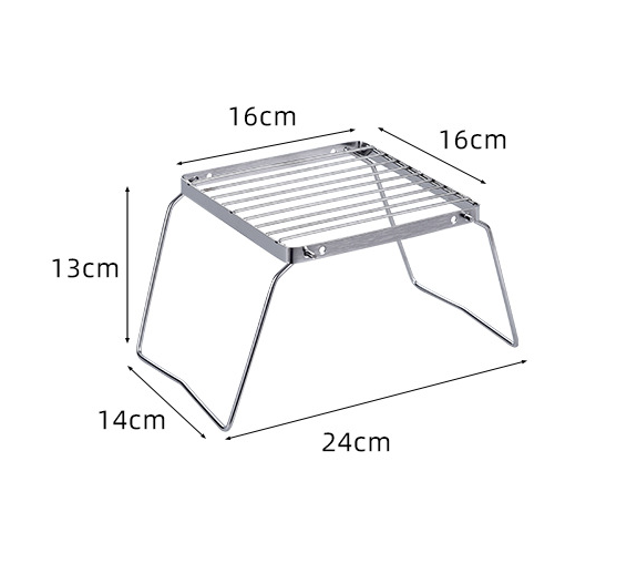 Camping Cooking Device - 屋外用ステンレス製ストーブホルダー キャンプ用ポータブル折りたたみミニバーベキューラックセット ポットホルダー ベーキングトレイホルダー