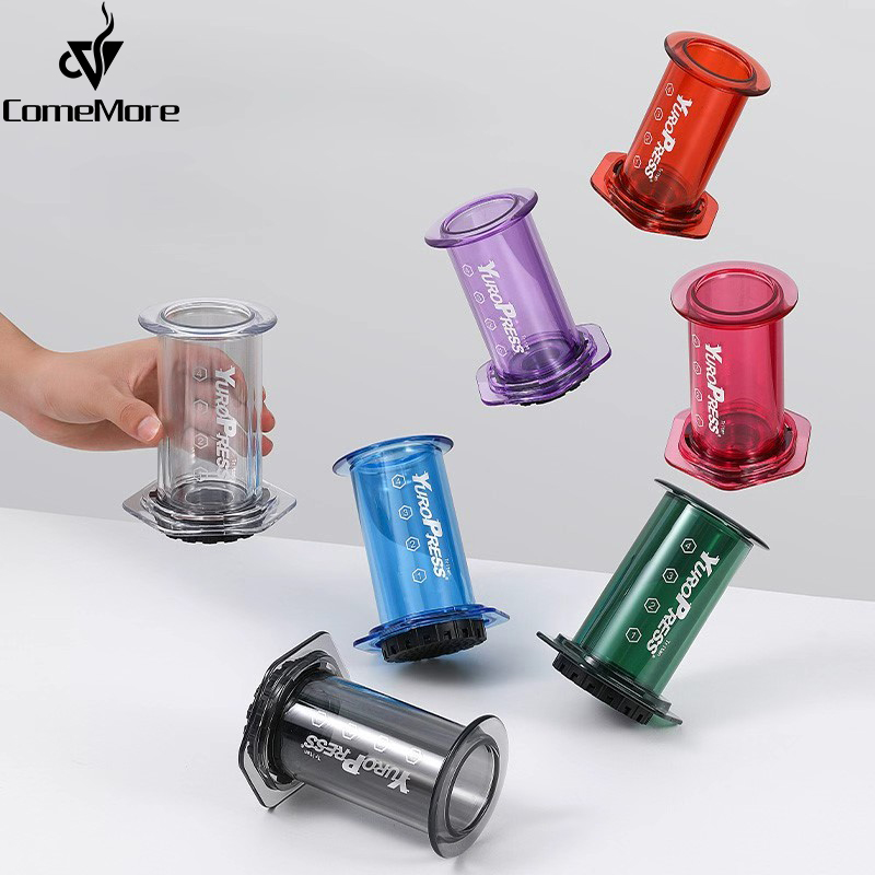 Camping Cooking Gear - ユーロプレス ポータブル エスプレッソ コーヒーメーカー、エアプレス式、車載用、家庭用、粉末用、旅行用、フレンチプレス、手動式、コールドブリューポット、ハイキング、キャンプ用。
