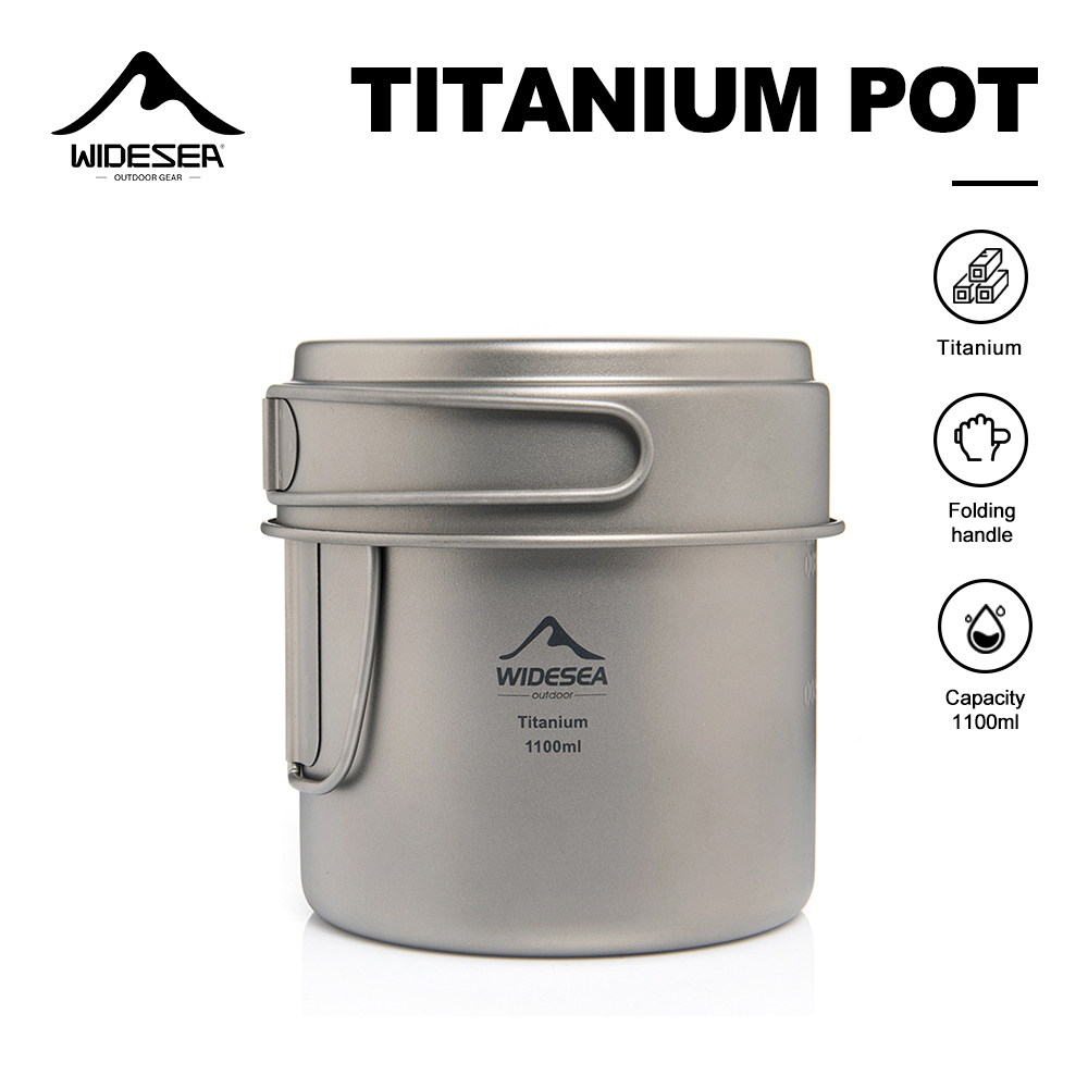 Widesea 超軽量チタンキャンプポット 1100ml 折 - Camping Cooking Set Stainless Steel のレビューと価格