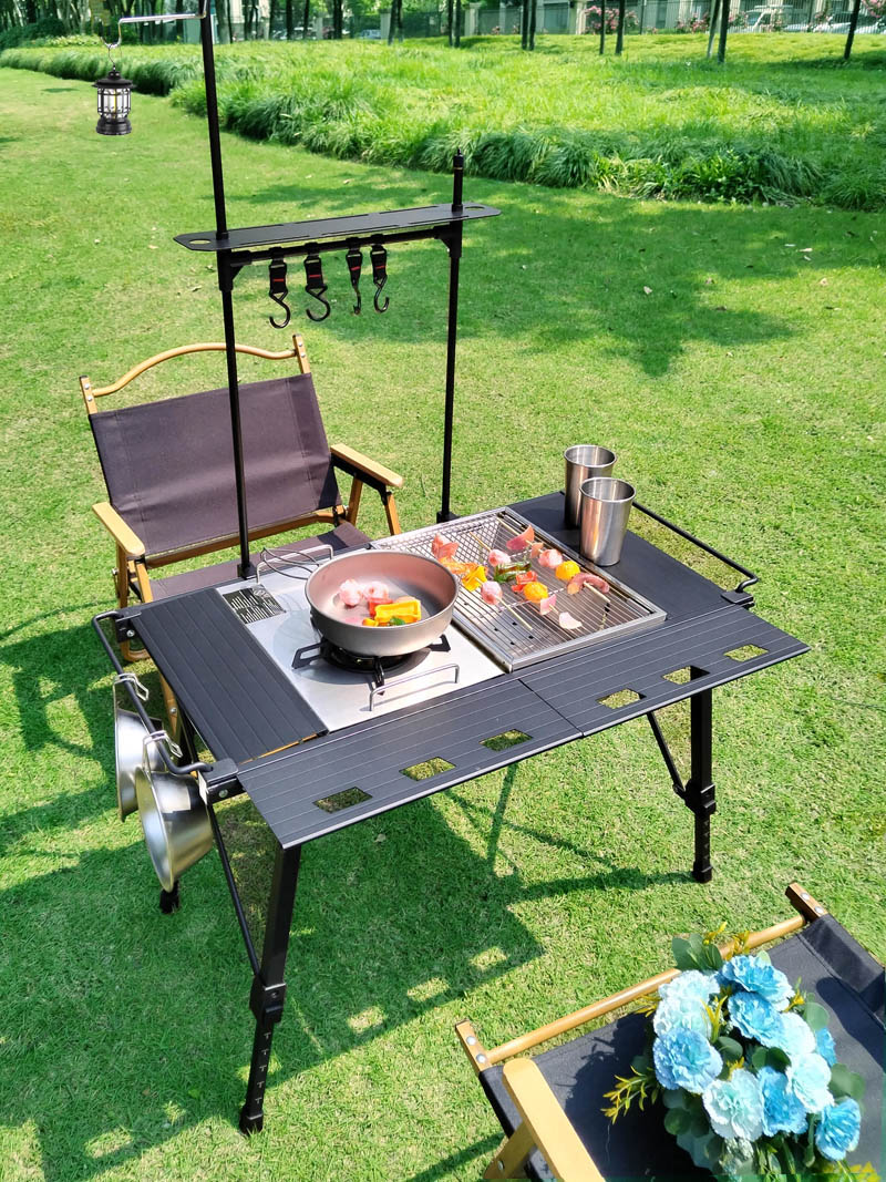 軽量折りたたみ式キャリングテーブル,キャンプ用,拡張ブレード - Camping Cooking Table Foldable のレビューと価格