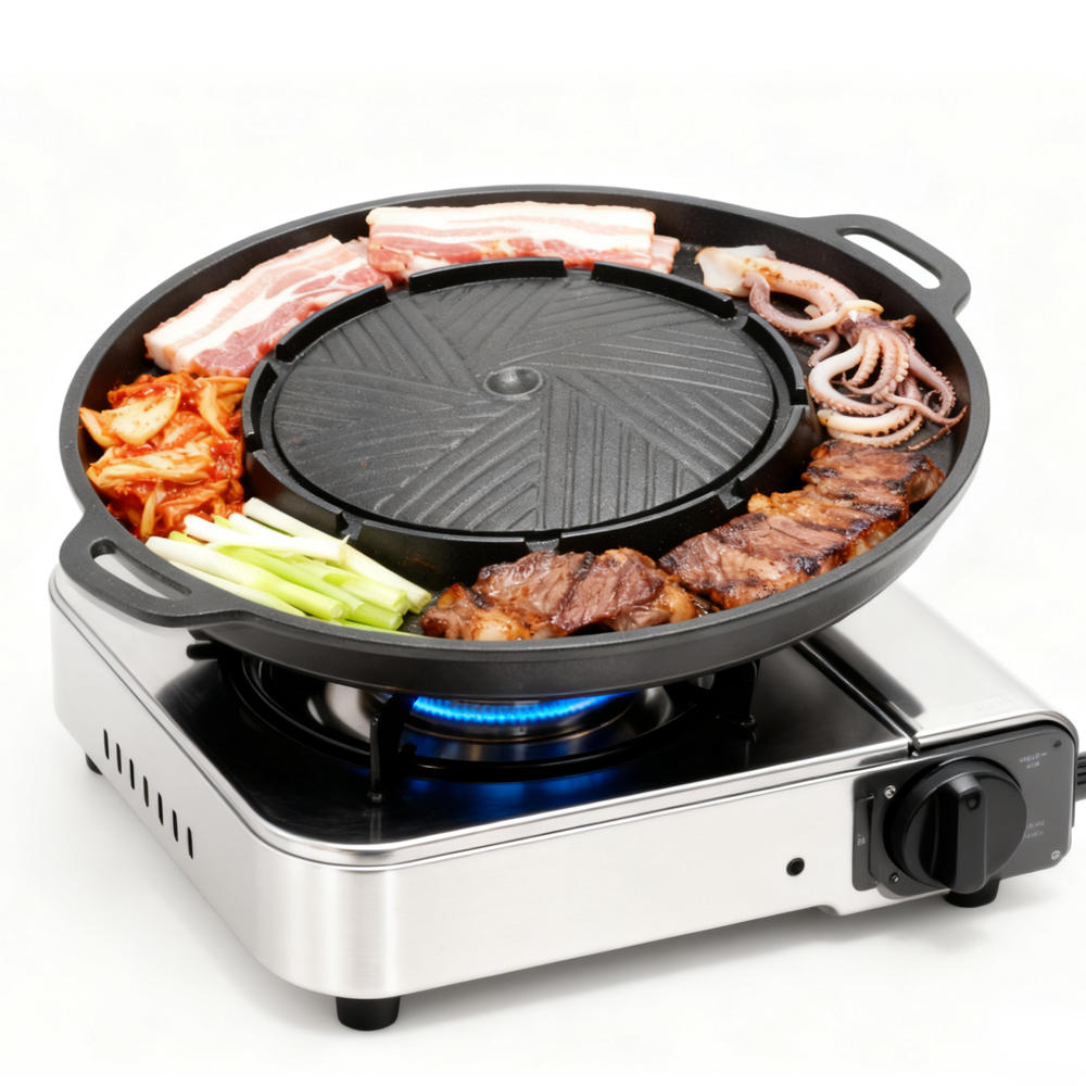 KOSUN 韓国式BBQグリルパン 2 in 1 丸型バーベ - Camping Cooking Device のレビューと価格
