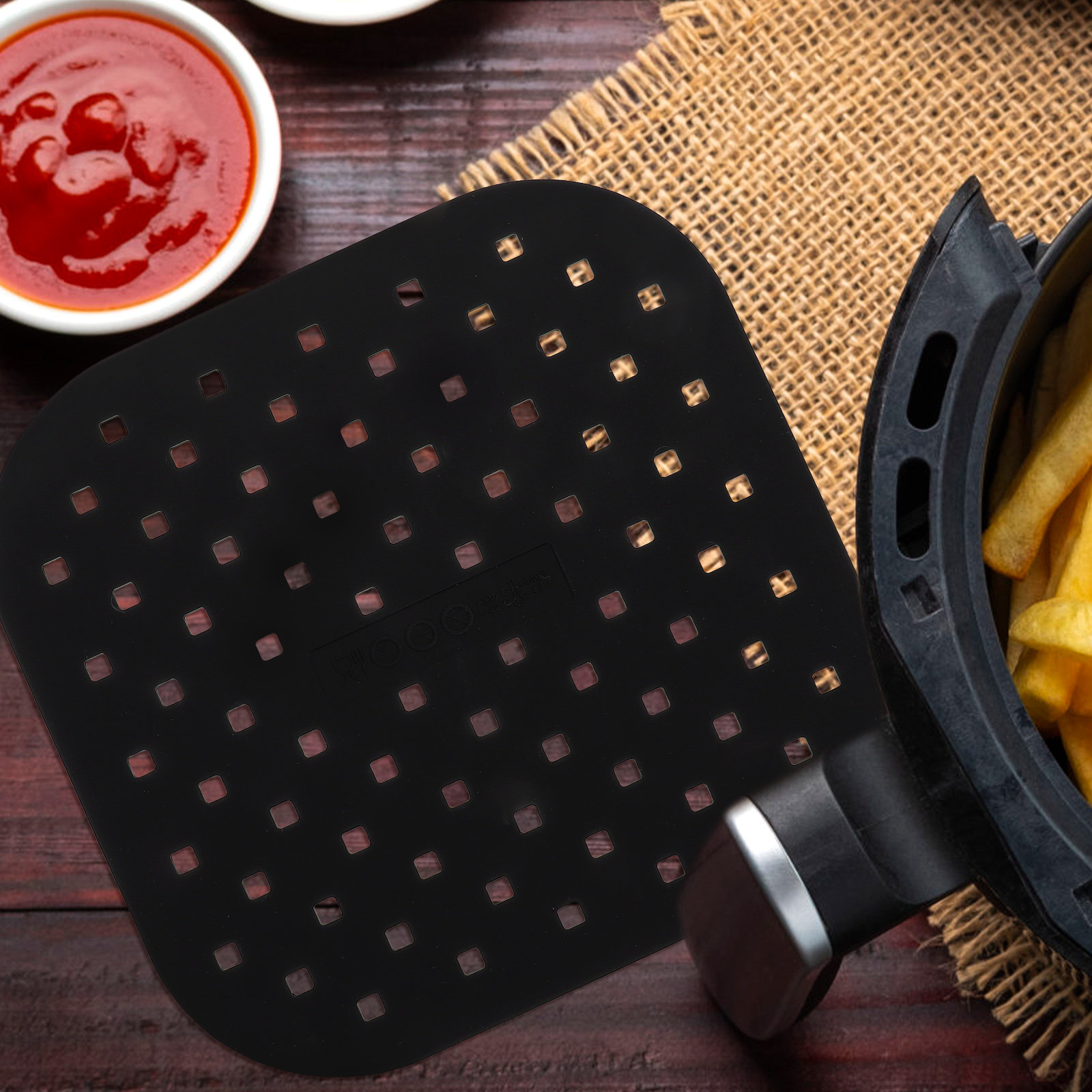 2 個エアフライヤーライナーシリコンノンスティック再利用可能 - Camping Cooking Mat のレビューと価格