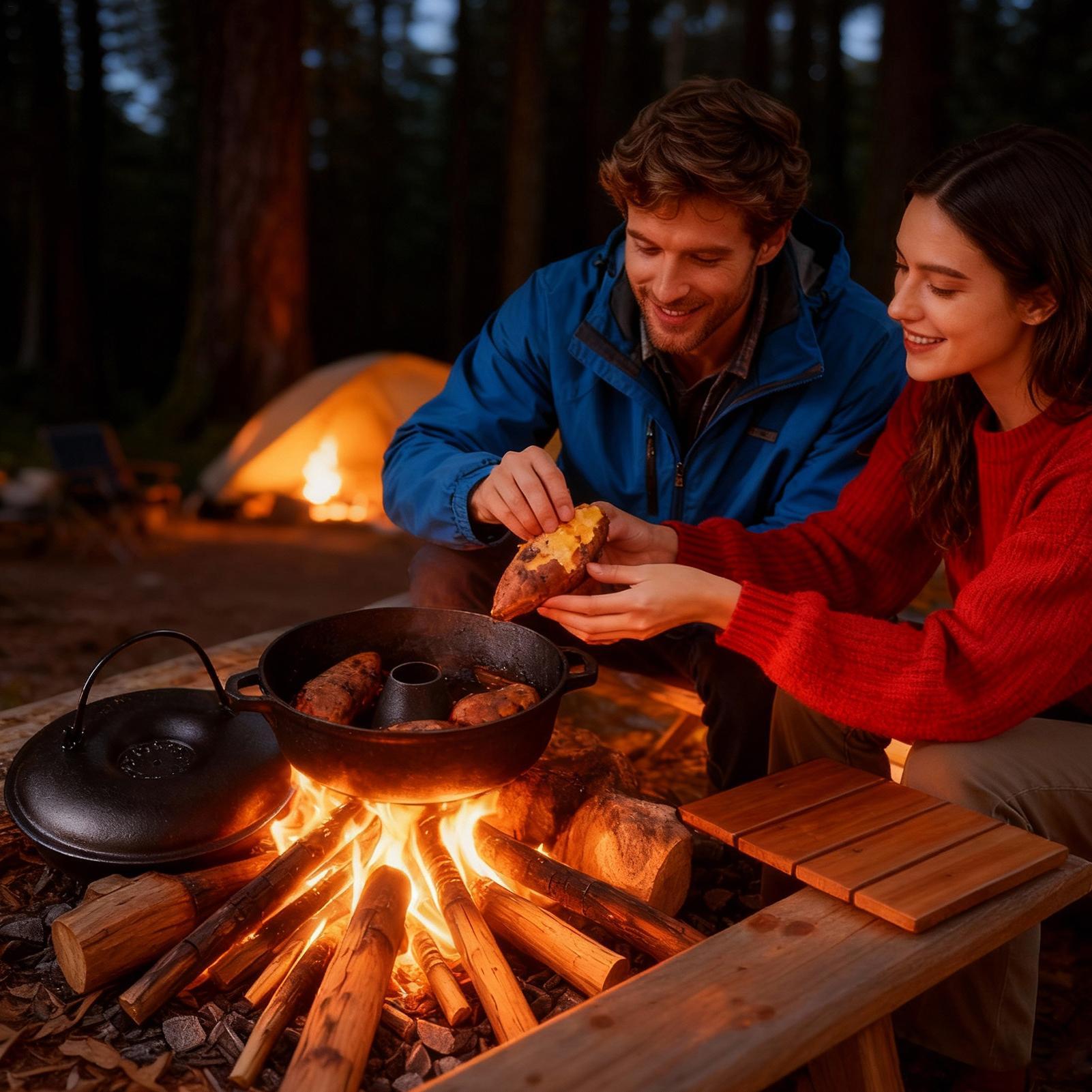 鋳鉄製の大釜、調理用、頑丈、高温耐性、調理器具、キャンプ用ダ - Camping Cooking Ovens のレビューと価格