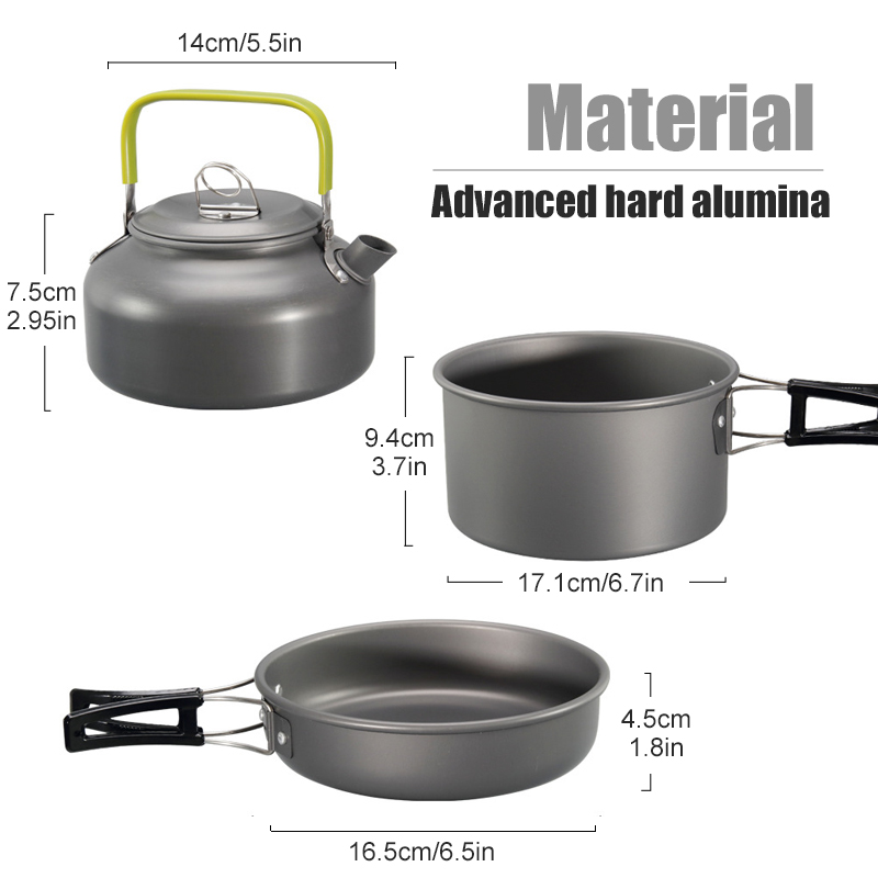 WESTTUNE キャンプ調理器具キット アルミ アウトドア - Camping Cooking Pan のレビューと価格