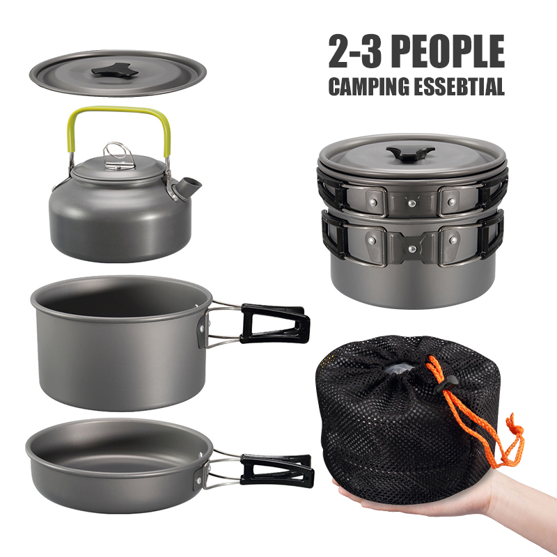 WESTTUNE キャンプ調理器具キット アルミ アウトドア - Camping Cooking Pan のレビューと価格