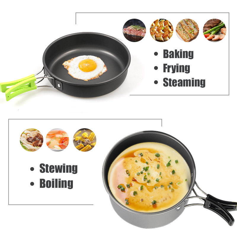 WESTTUNE キャンプ調理器具キット アルミ アウトドア - Camping Cooking Pan のレビューと価格