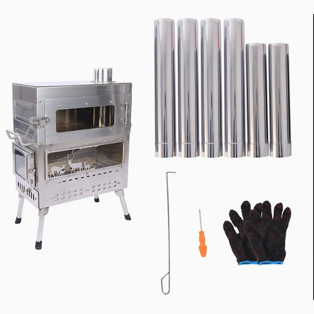 プレミアムステンレス鋼製薪ストーブオーブン、屋外調理用ストー - Camping Cooking Ovens のレビューと価格