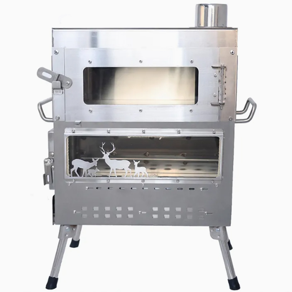 プレミアムステンレス鋼製薪ストーブオーブン、屋外調理用ストー - Camping Cooking Ovens のレビューと価格