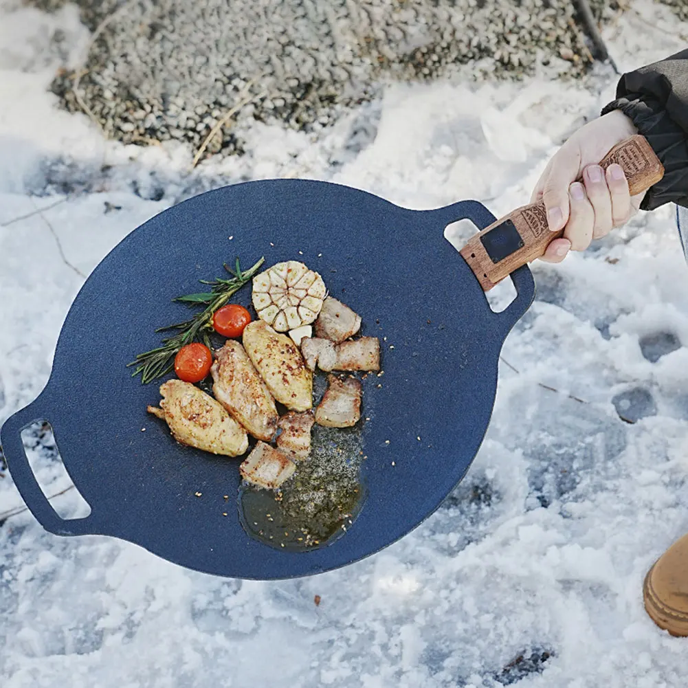 屋外用天然木製グリルパンハンドル、取り外し可能、耐熱性、火傷 - Camping Cooking Pan のレビューと価格