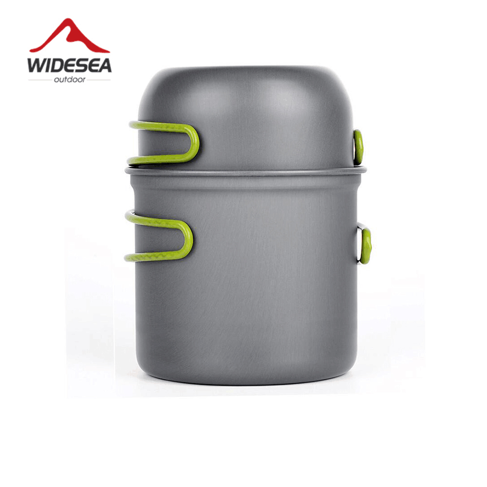 ワイドシー超軽量キャンプ調理器具アウトドア食器ポットセットハ - Camping Cooking Set Stainless Steel のレビューと価格