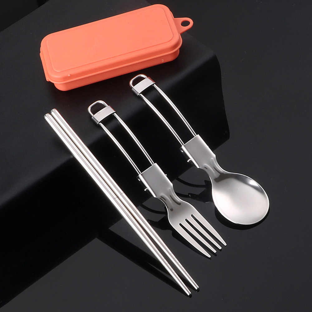 ピクニックカトラリーキャンプ用品簡単収納折りたたみデザイン安 - Camping Cooking Set Stainless Steel のレビューと価格