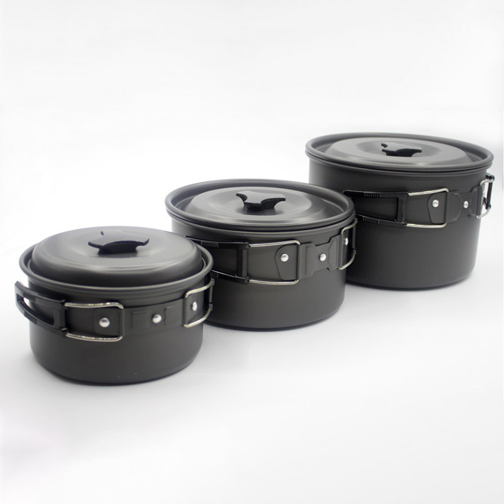 キャンプ用調理器具セット。持ち運び可能な鍋とフライパン、メッ - Camping Cooking Set For 4 のレビューと価格