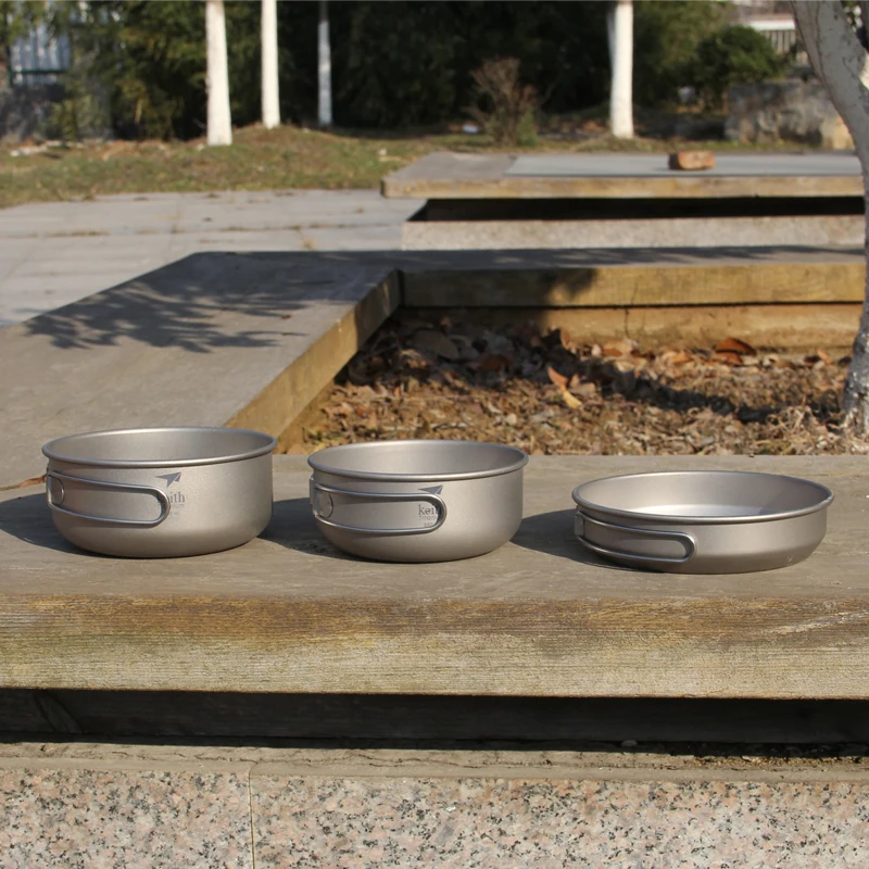 キース 3点セット チタン製調理器具セット（フライパン、ボウ - Camping Cooking Pan のレビューと価格