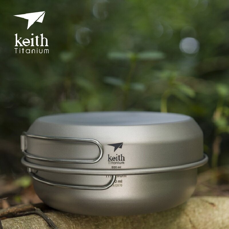 キース 3点セット チタン製調理器具セット（フライパン、ボウ - Camping Cooking Pan のレビューと価格