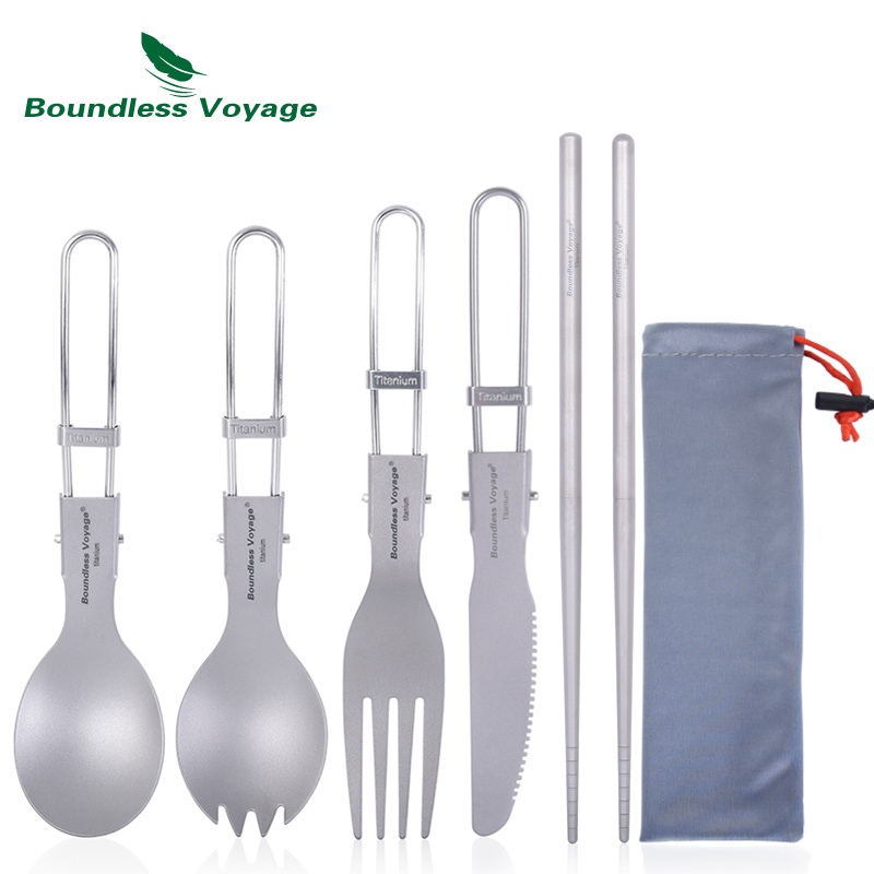 Boundless Voyage チタンキャンプカトラリー折 - Camping Cooking Set Stainless Steel のレビューと価格