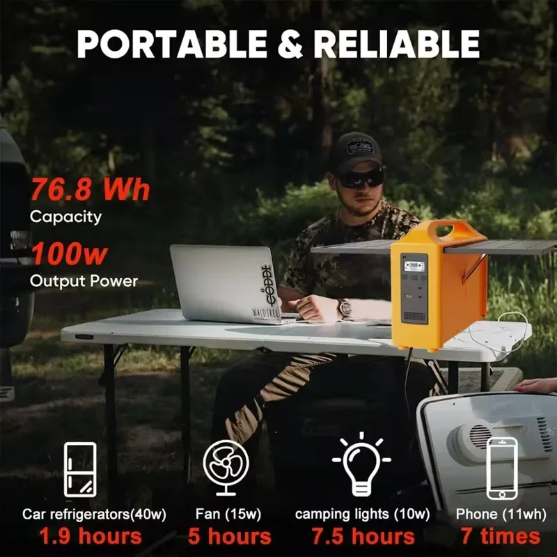 ポータブル電源 100W 220V 110V ソーラー発電機 - Solar Oven Camp のレビューと価格