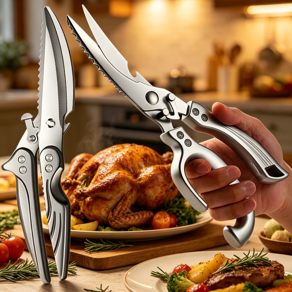 強力な多目的ハイステンレス鋼製チキンシザー 超鋭利なシザー  - Camping Cooking Kitchen のレビューと価格