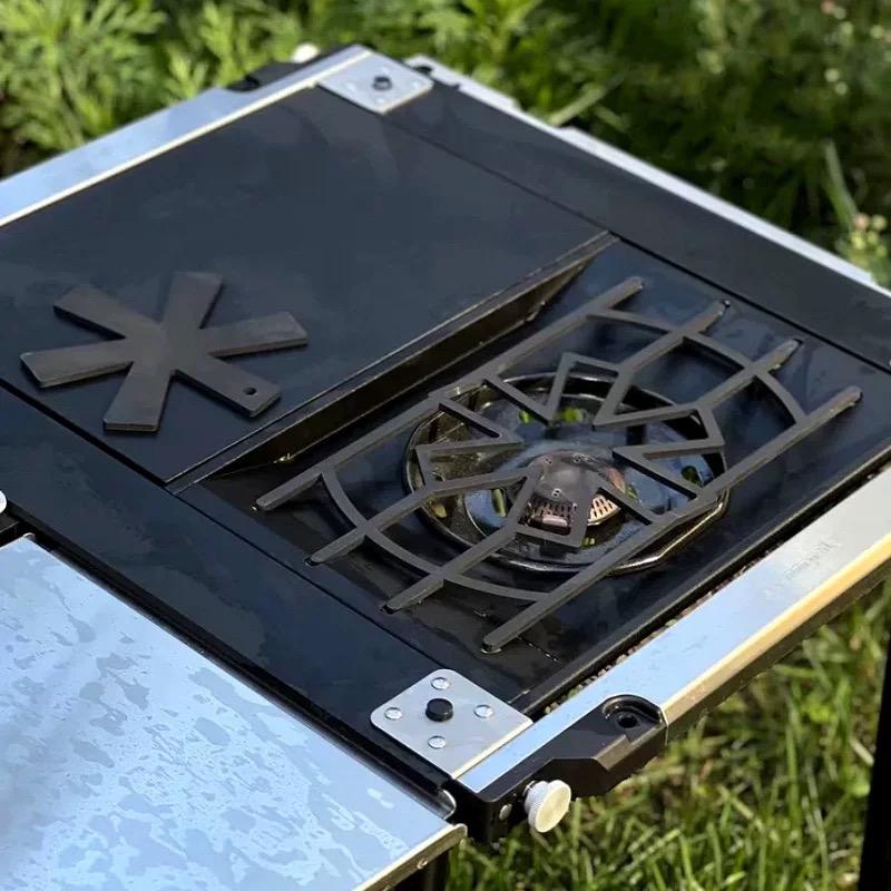 アウトドアキャンプ用Igtストーブフレームカバー、防風プレー - Camping Cooking Cover のレビューと価格