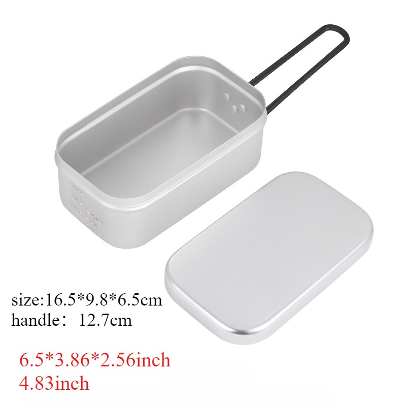 ハンドル付きアルミ製ランチボックス,お米料理用,加熱可能,持 - Camping Cooking Flame のレビューと価格