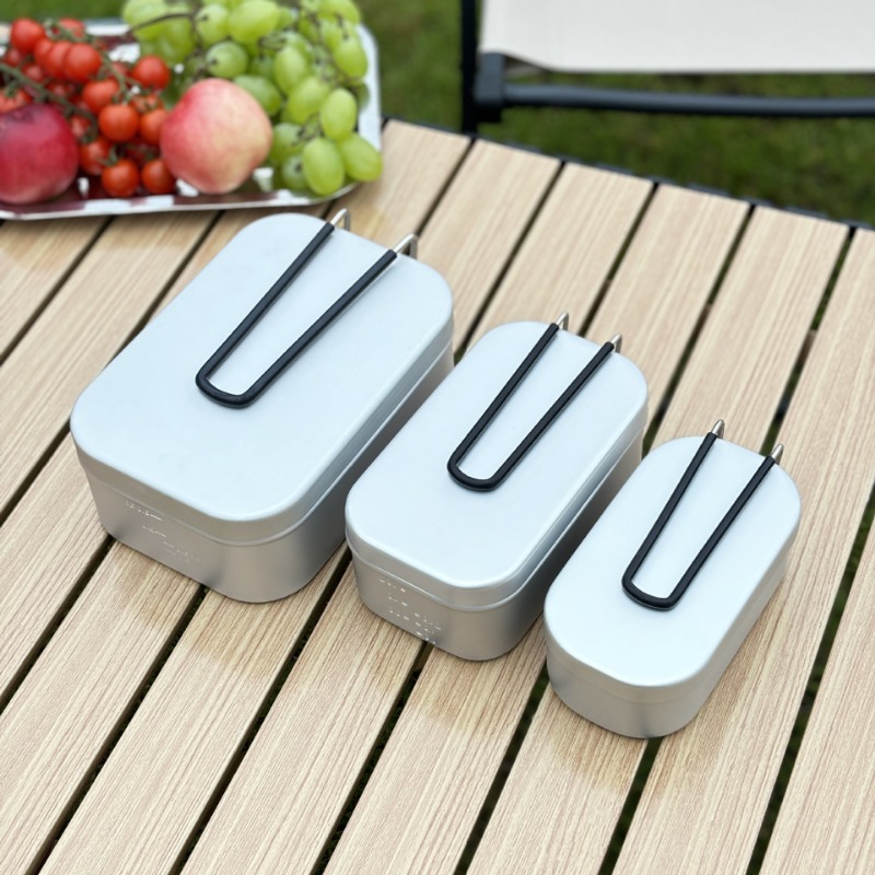 ハンドル付きアルミ製ランチボックス,お米料理用,加熱可能,持 - Camping Cooking Flame のレビューと価格