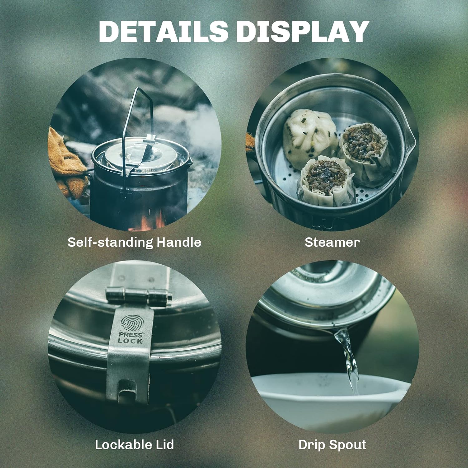 Fire-maple 1.2lステンレス鋼スチーマーポット、 - Camping Cooking Set Stainless Steel のレビューと価格
