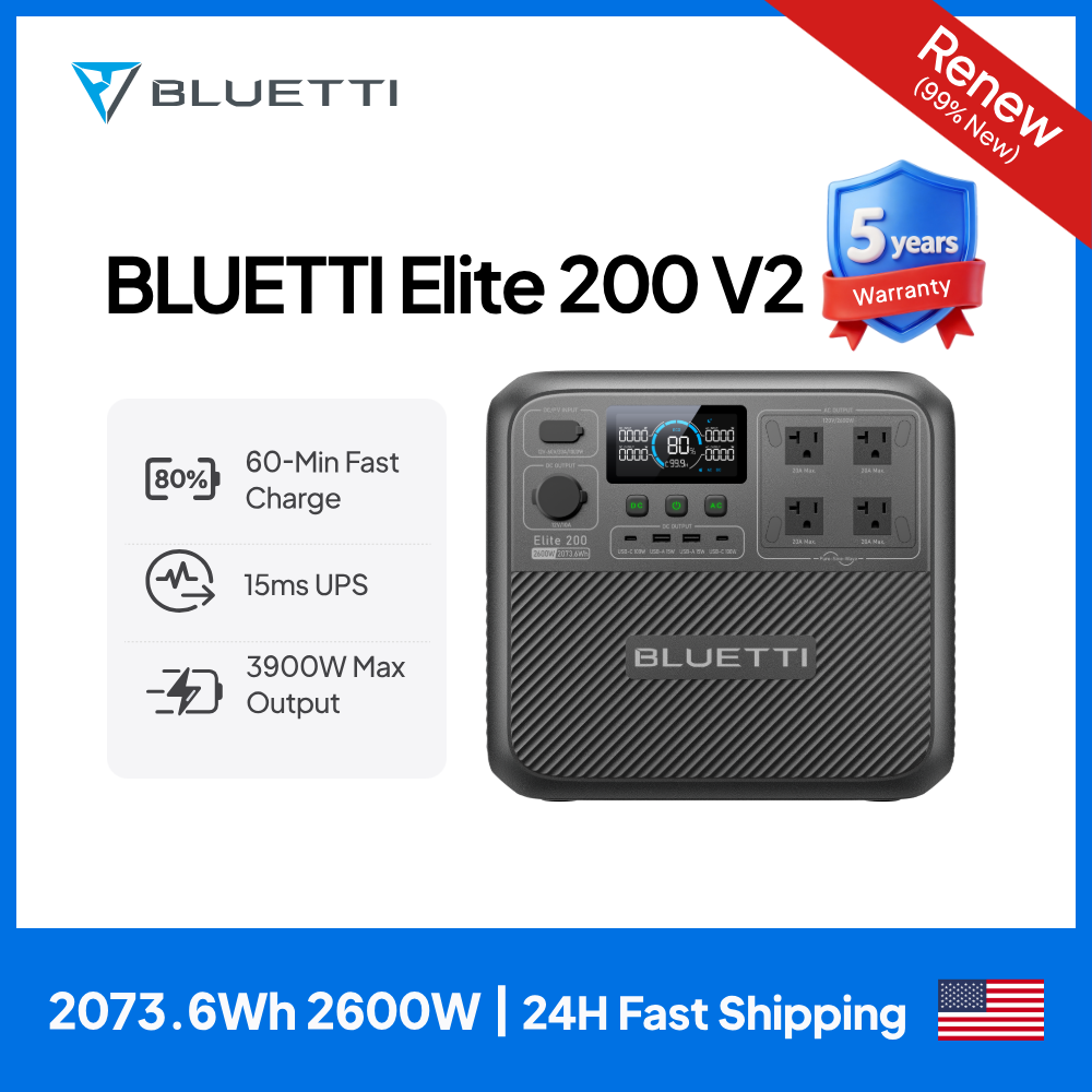 【リニューアル】BLUETTI Elite 200 V2 ポ - Solar Oven Camp のレビューと価格