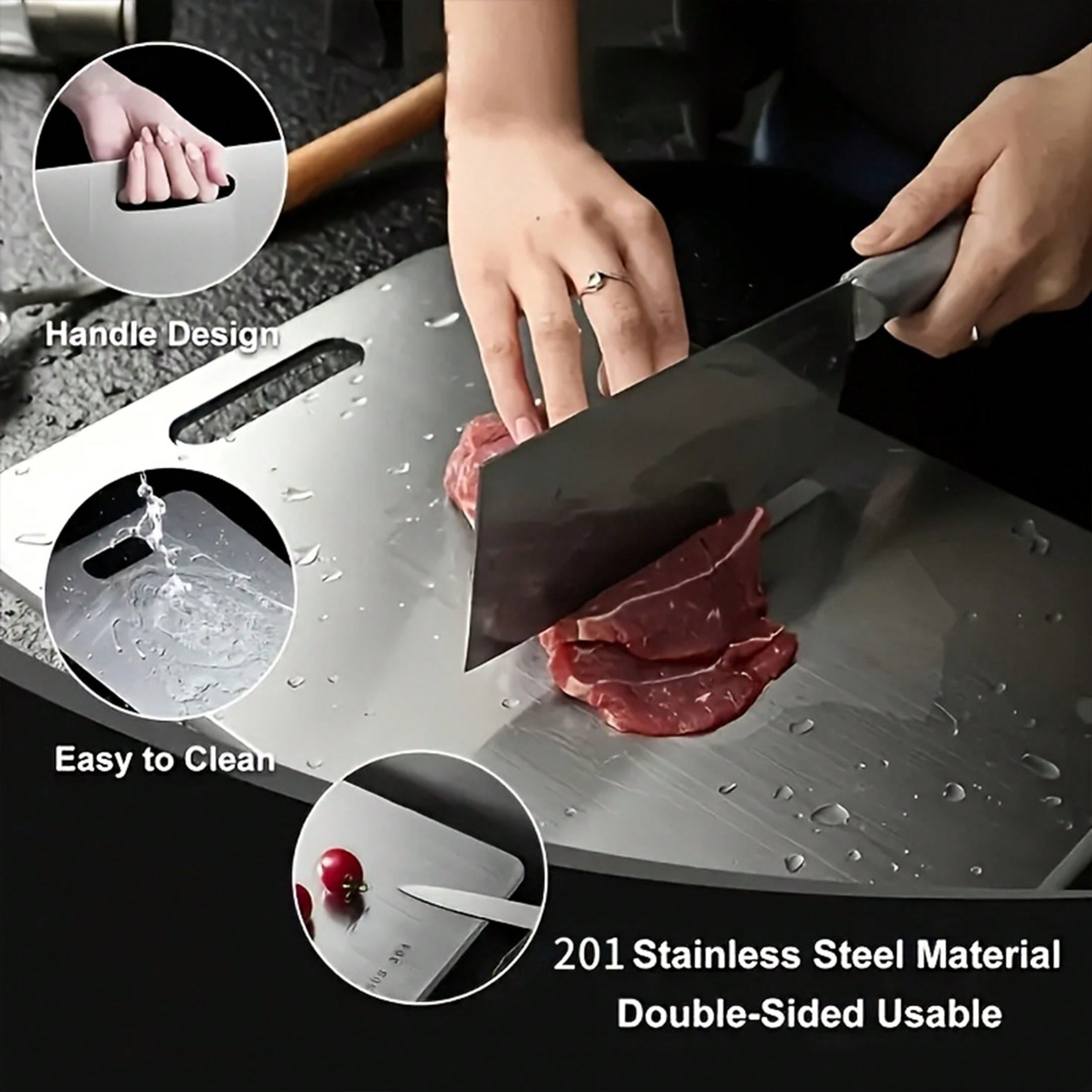 1. 頑丈なステンレス製まな板 - 両面使用可能、多孔質では - Camp Cutting Board のレビューと価格