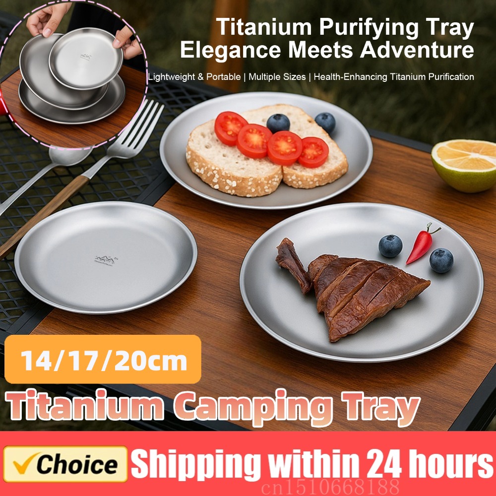 14/17/20 センチメートルチタンキャンププレート 1/ - Camping Cooking Set For 4 のレビューと価格