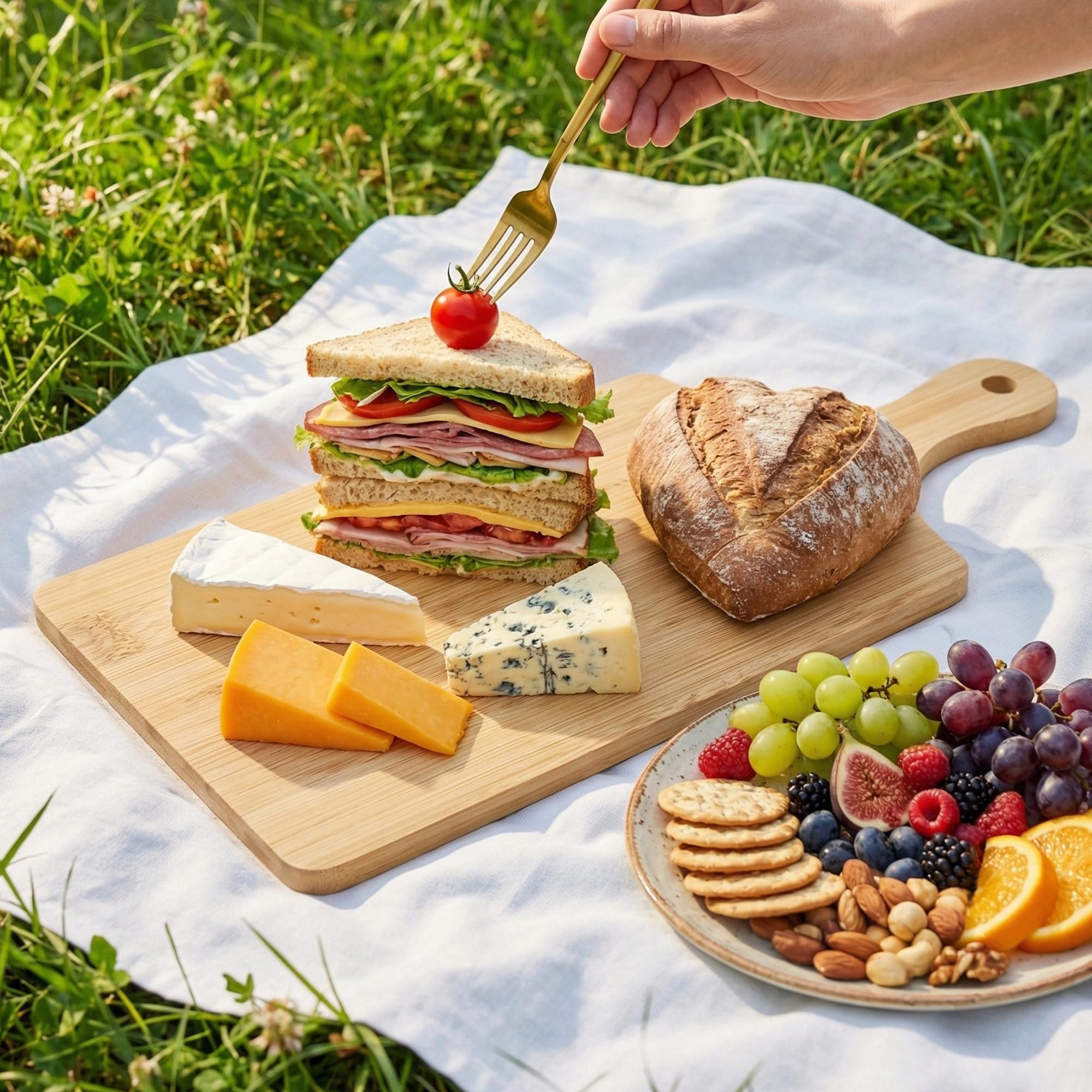 キャンプ用調理器具セット。竹製のまな板12枚入り。持ち手付き - Camp Cutting Board のレビューと価格