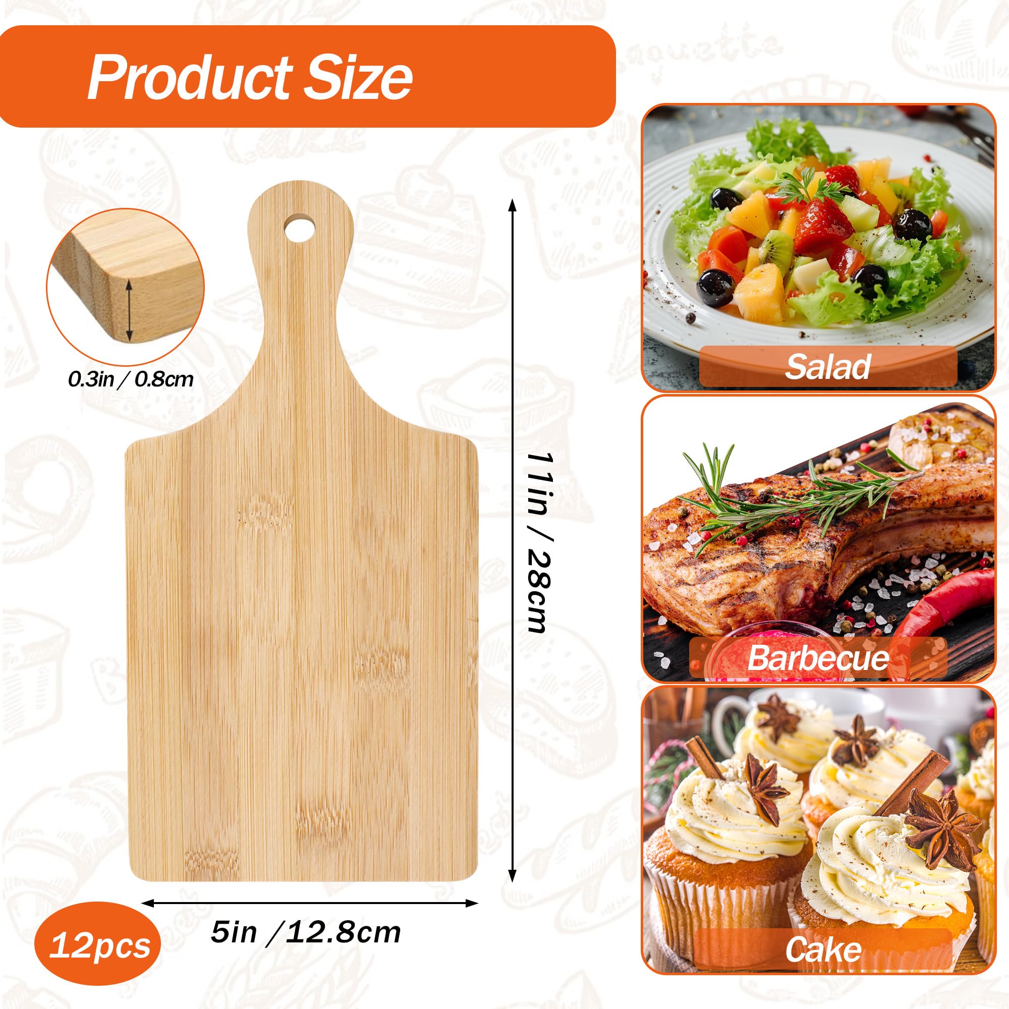 キャンプ用調理器具セット。竹製のまな板12枚入り。持ち手付き - Camp Cutting Board のレビューと価格