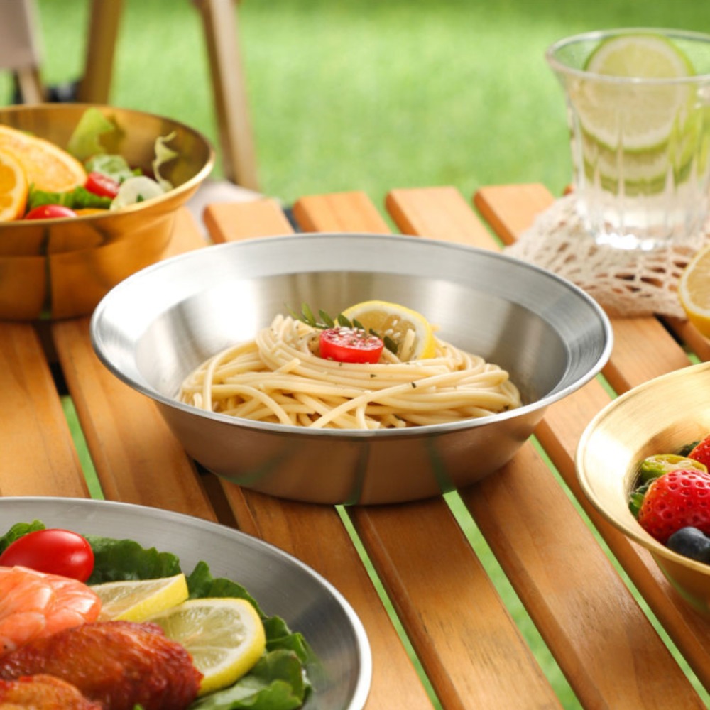 ステンレス製カトラリーセット、プレートとボウルのキャンプセッ - Camping Cooking Set For 4 のレビューと価格