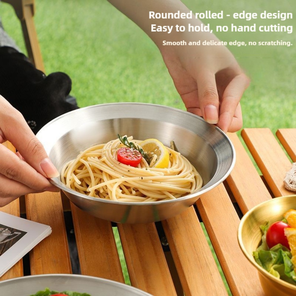 ステンレス製カトラリーセット、プレートとボウルのキャンプセッ - Camping Cooking Set For 4 のレビューと価格