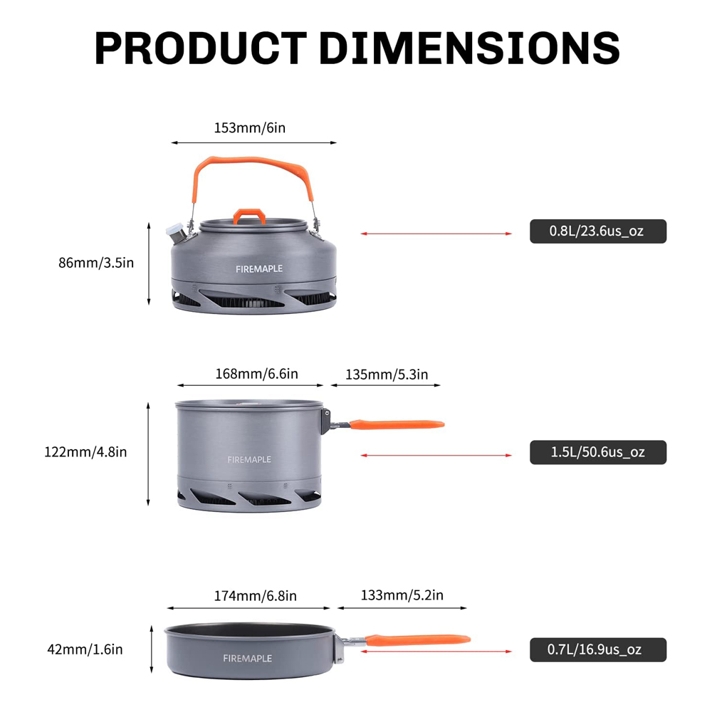 Fire Maple器具ハイキング調理セット熱交換器ポットパ - Camping Cooking Set Stainless Steel のレビューと価格
