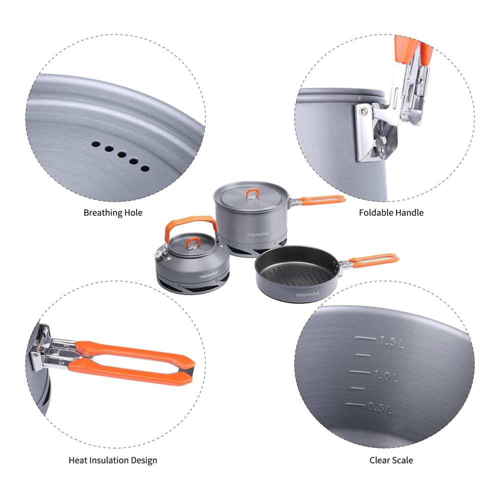 Fire Maple器具ハイキング調理セット熱交換器ポットパ - Camping Cooking Set Stainless Steel のレビューと価格