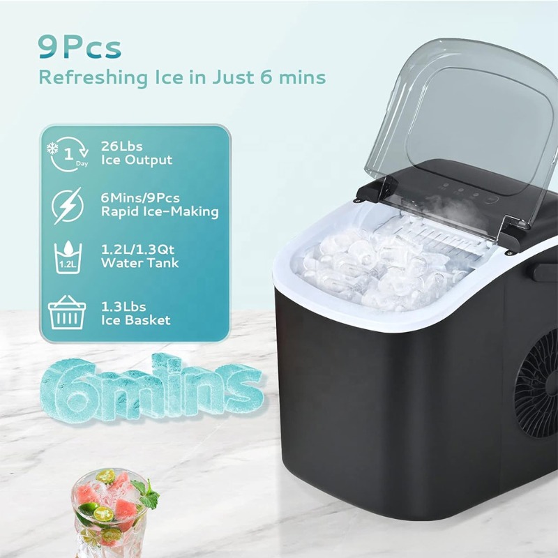 持ち運び可能なカウンタートップ型製氷機。取っ手付きで、家庭、 - Camping Cooking Kitchen のレビューと価格